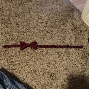 Express Burgundy Bow Tie with White Dots
